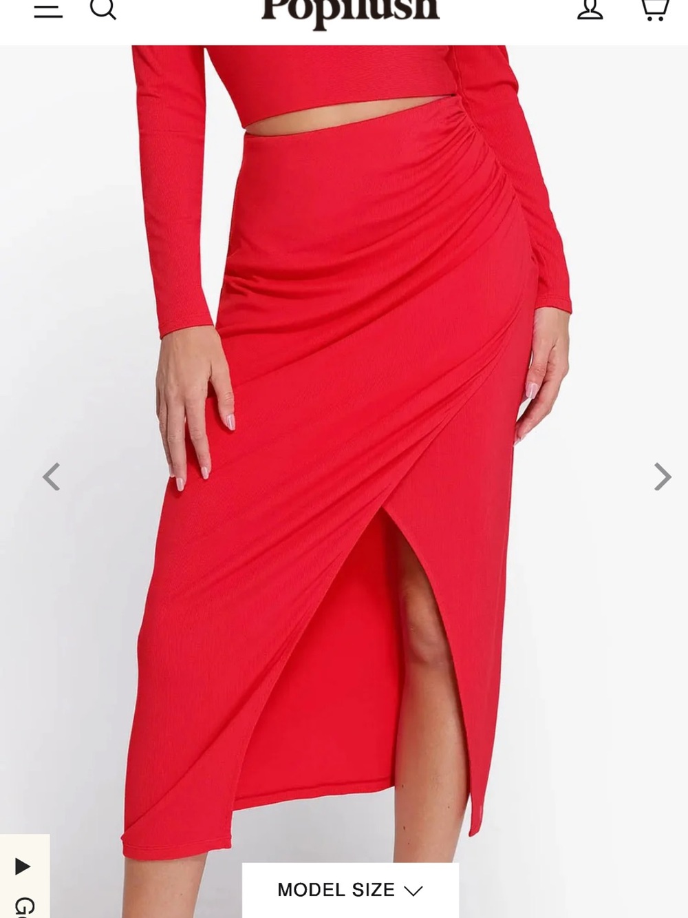 Popilush Shapewear Rib Modal Built In Sculpting Midi Wrap Skirt